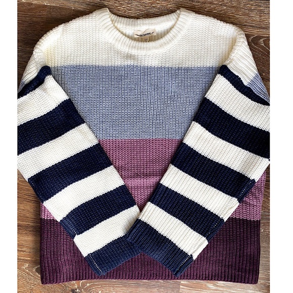 Eggplant Striped Sweater - Picture 2 of 2